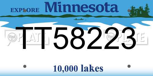 TT58223 Minnesota License Plate