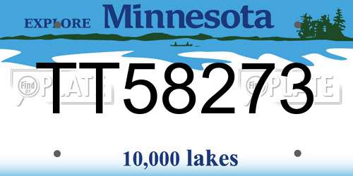 TT58273 Minnesota License Plate