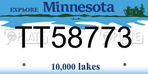 TT58773 Minnesota License Plate