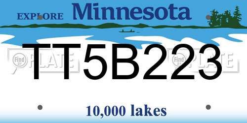 TT5B223 Minnesota License Plate