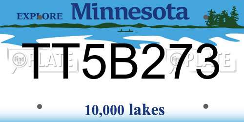 TT5B273 Minnesota License Plate