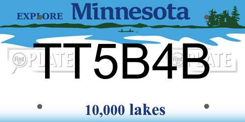 TT5B4B Minnesota License Plate