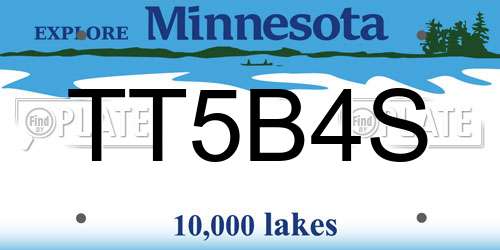 TT5B4S Minnesota License Plate