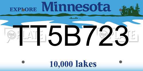 TT5B723 Minnesota License Plate