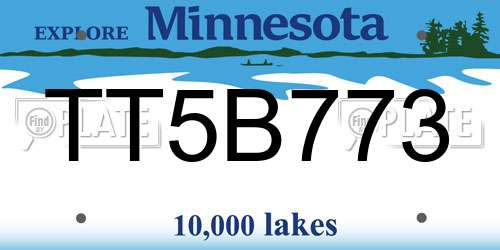 TT5B773 Minnesota License Plate