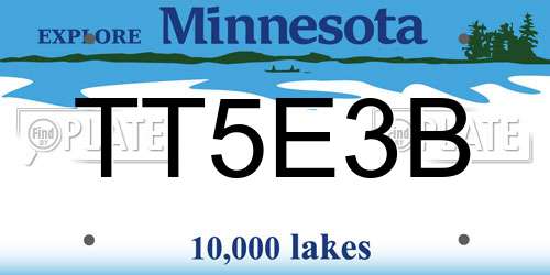 TT5E3B Minnesota License Plate