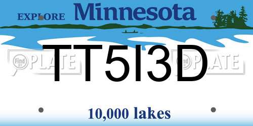 TT5I3D Minnesota License Plate