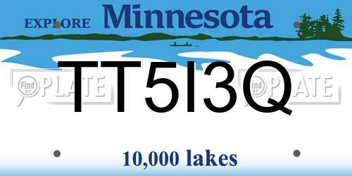 TT5I3Q Minnesota License Plate