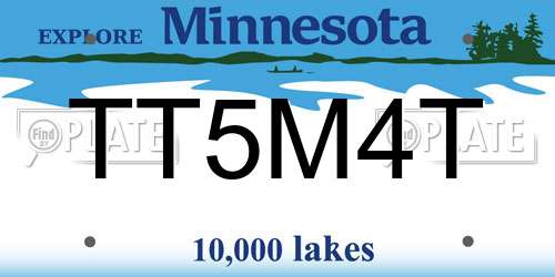 TT5M4T Minnesota License Plate