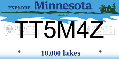 TT5M4Z Minnesota License Plate