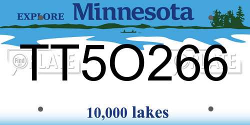 TT5O266 Minnesota License Plate