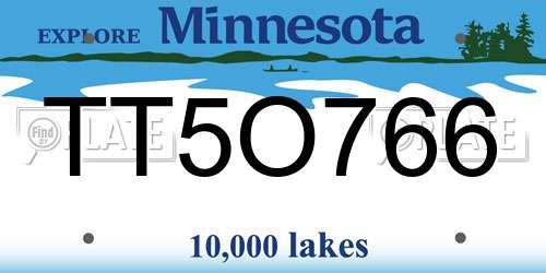 TT5O766 Minnesota License Plate