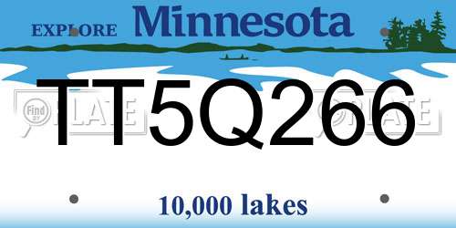 TT5Q266 Minnesota License Plate