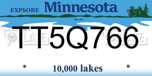 TT5Q766 Minnesota License Plate