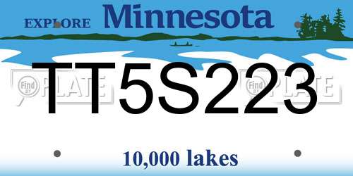 TT5S223 Minnesota License Plate