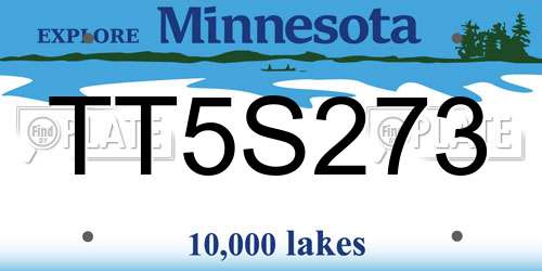 TT5S273 Minnesota License Plate