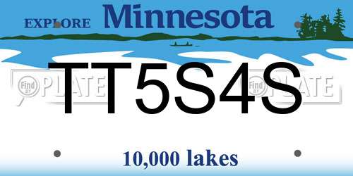 TT5S4S Minnesota License Plate
