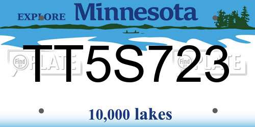 TT5S723 Minnesota License Plate