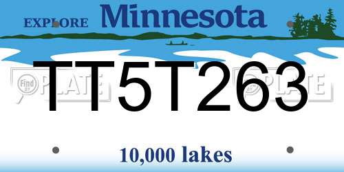 TT5T263 Minnesota License Plate
