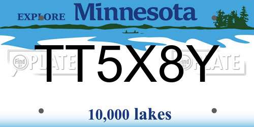 TT5X8Y Minnesota License Plate
