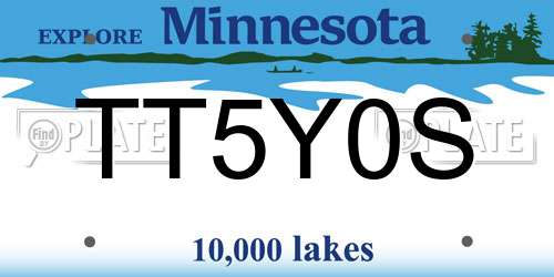 TT5Y0S Minnesota License Plate