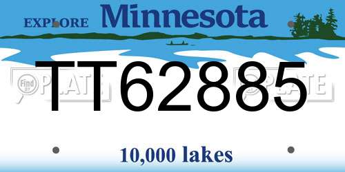 TT62885 Minnesota License Plate