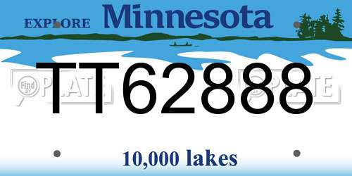 TT62888 Minnesota License Plate