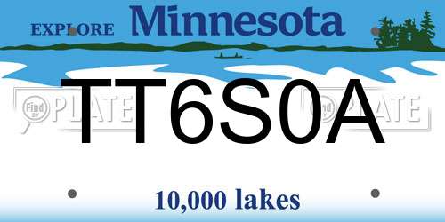 TT6S0A Minnesota License Plate