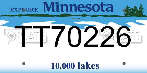TT70226 Minnesota License Plate
