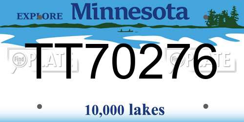 TT70276 Minnesota License Plate