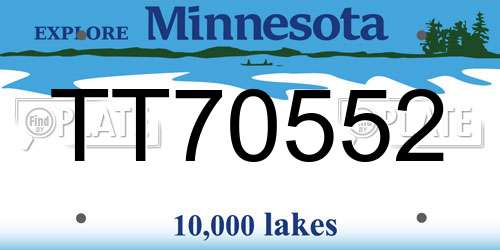 TT70552 Minnesota License Plate