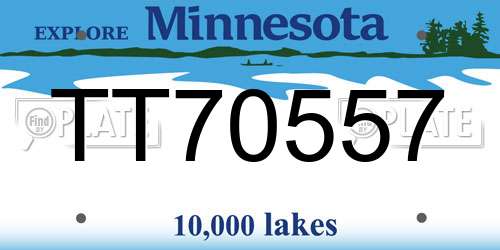 TT70557 Minnesota License Plate