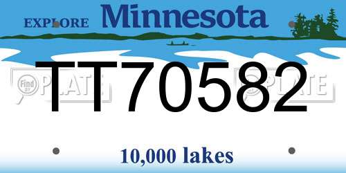 TT70582 Minnesota License Plate