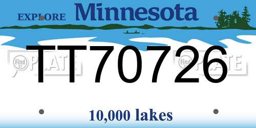 TT70726 Minnesota License Plate