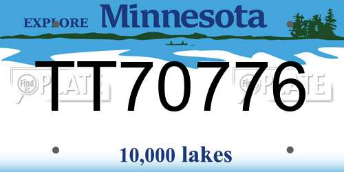 TT70776 Minnesota License Plate