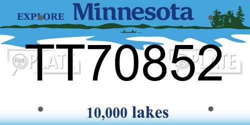TT70852 Minnesota License Plate