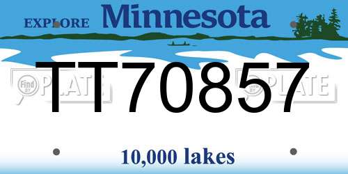 TT70857 Minnesota License Plate
