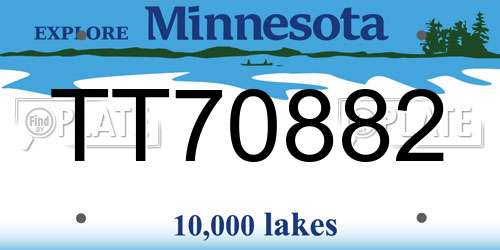 TT70882 Minnesota License Plate