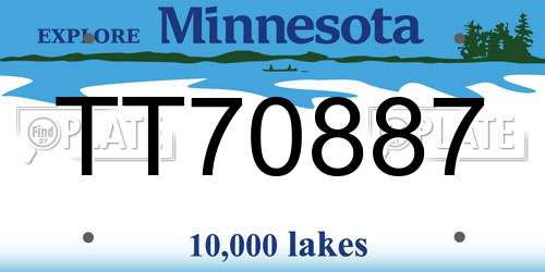 TT70887 Minnesota License Plate