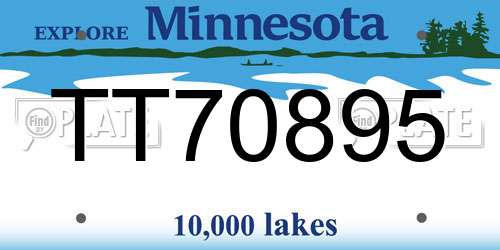 TT70895 Minnesota License Plate
