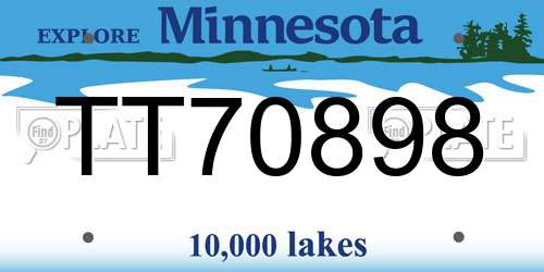TT70898 Minnesota License Plate