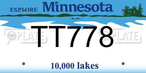 TT778 Minnesota License Plate