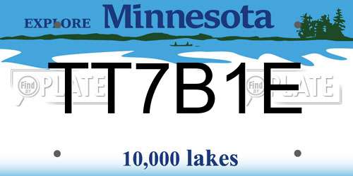 TT7B1E Minnesota License Plate