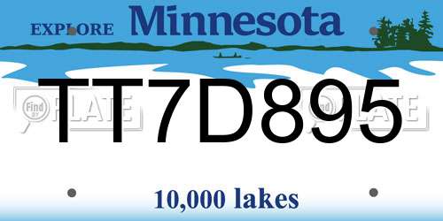 TT7D895 Minnesota License Plate