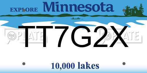 TT7G2X Minnesota License Plate