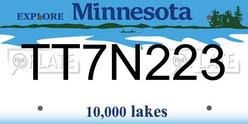 TT7N223 Minnesota License Plate