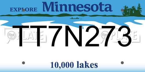 TT7N273 Minnesota License Plate