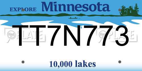 TT7N773 Minnesota License Plate