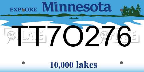 TT7O276 Minnesota License Plate