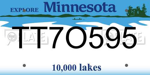 TT7O595 Minnesota License Plate
